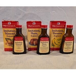Vintage McCormick‎ Imitation Extracts: Almond, Rum, Banana